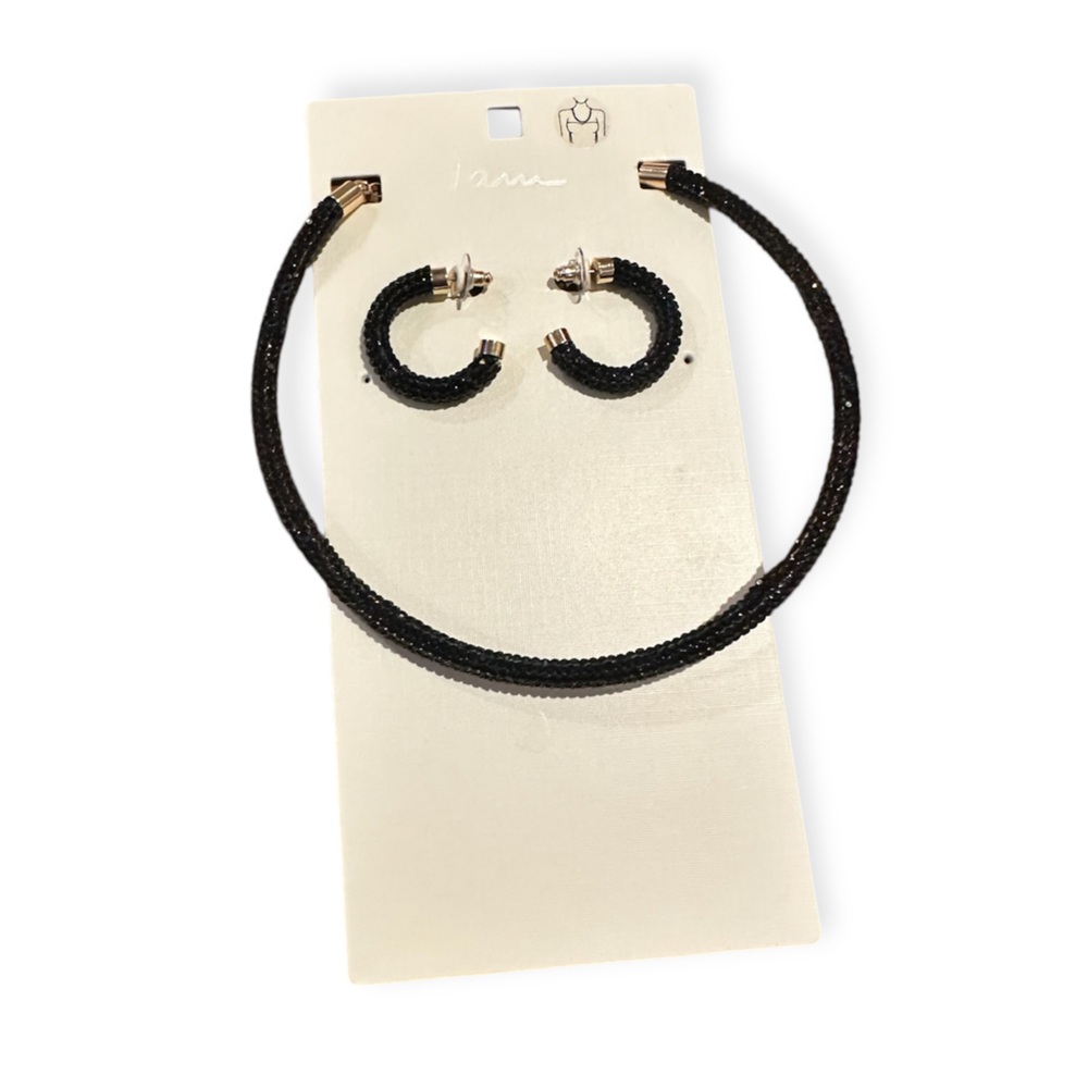 Black and Gold Necklace/Earring Set